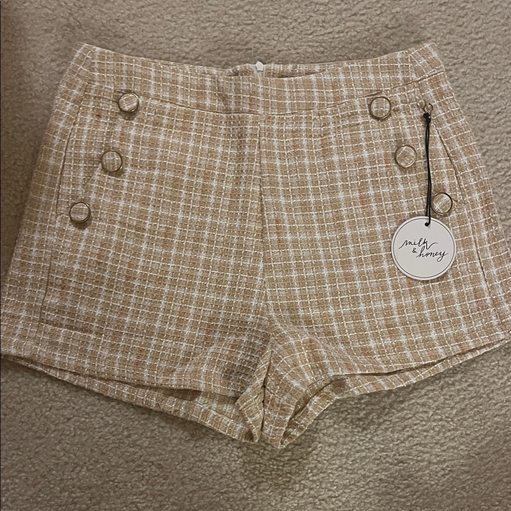 Milk & Honey High Waist Plaid Shorts